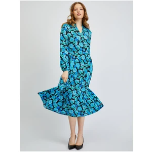 Orsay Black and Blue Ladies Patterned Dress - Women