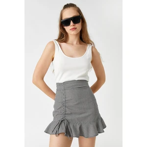 Koton Pleated Mini Skirt with Patterned