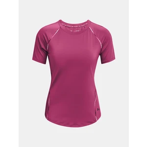 Under Armour Rush Scallop SS Dámské funkční triko 1360852-678 Pink Quartz L