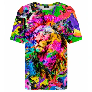 Mr. GUGU & Miss GO Unisex's Colorful Lion T-Shirt Tsh2202