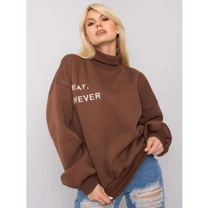 Brown insulated turtleneck sweatshirt