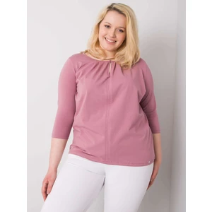 Dusty pink plus size cotton blouse