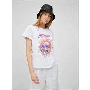 White T-Shirt Noisy May Nate Metallica - Women