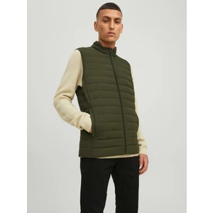 Khaki Quilted Vest Jack & Jones - Mens