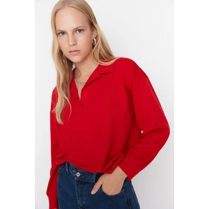 Trendyol Sweatshirt - Red - Relaxed fit