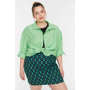 Trendyol Curve Plus Size Shirt - Green - Regular fit