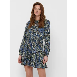 JDY Blue Floral Dress with Neckline Jacqueline de Yong Mia - Women