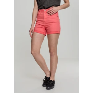 Women's Highwaist Stretch Twill Coral Shorts