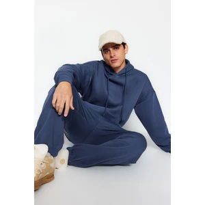 Trendyol Pale Indigo Oversize/Wide Cut Elastic Legs Fleece Inside/Warm Tracksuit Set