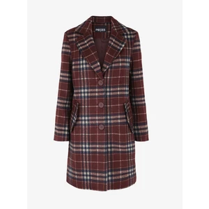 Burgundy Checkered Coat Pieces Franka - Women