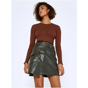 Khaki Leatherette Skirt Noisy May Elisa - Women