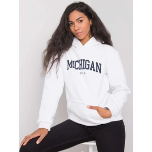 RUE PARIS Women's white kangaroo sweatshirt