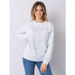 Women's white sweatshirt with an application