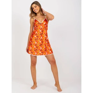 Orange nightgown with a print