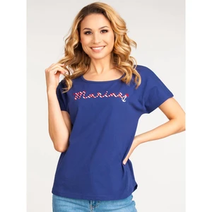 Yoclub Woman's Cotton T-shirt PKK-0086K-A110 Navy Blue