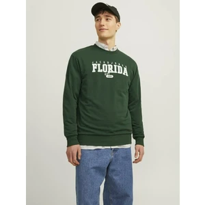 Dark Green Men's Sweatshirt Jack & Jones Cory - Men's