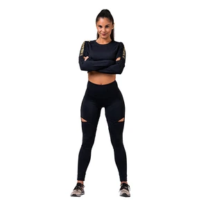 Nebbia Honey Bunny Crop Top Long Sleeve Black XS