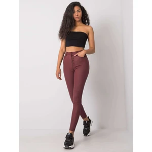 Waxed burgundy women's pants