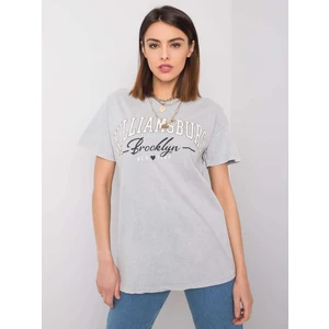 RUE PARIS Light gray cotton t-shirt