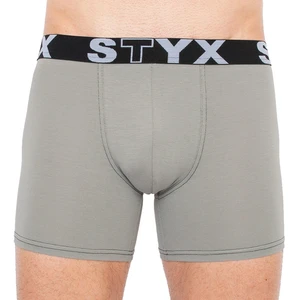 Men&#39;s boxers Styx long sports rubber light gray (U1062)