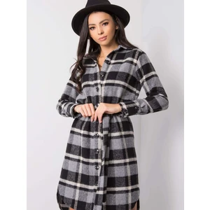 Gray and black plaid dress