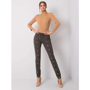 Dark khaki women´s cotton pants