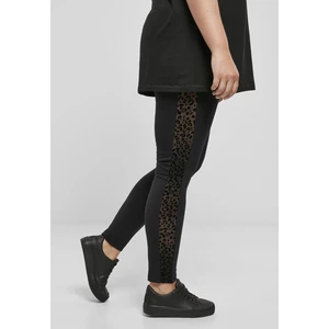 Women's Leggings Flock Lace Stripe - Black