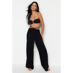 Trendyol Black Woven Tie Trousers