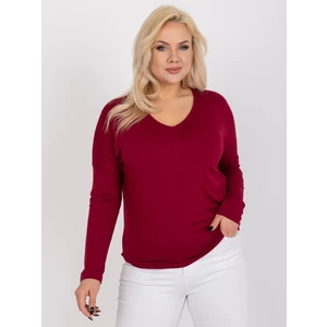 Burgundy blouse in larger size made of viscose Elisa