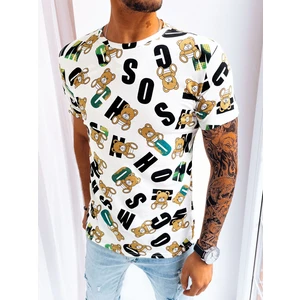 White men's T-shirt with Dstreet print