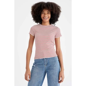 DEFACTO Short Sleeve Striped T-Shirt