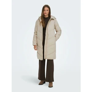 Beige women's winter quilted coat JDY Rikka - Women