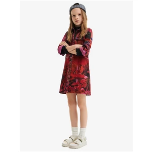 Red Girls' Shirt Dress Desigual Alonso - Girls