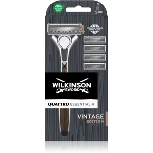 Wilkinson Sword Quattro Essentials 4 Vintage holiaci strojček náhradné čepieľky 4 ks 1 ks