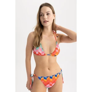 DEFACTO Fall In Love Regular Fit Printed Triangle Bikini Top