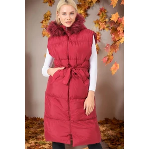 Z6744 DEWBERRY WOMEN'S VEST-DARK BURGUNDY