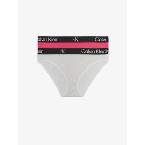 Calvin Klein Set of two women's briefs in dark pink and light grey 2P - Women