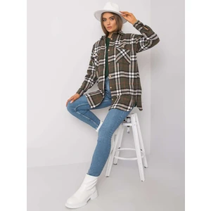 RUE PARIS Khaki checked shirt