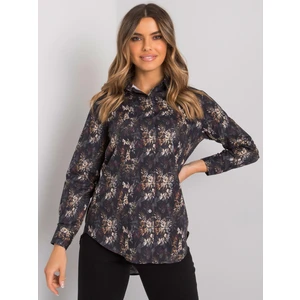 Black Edgewood RUE PARIS patterned women's shirt