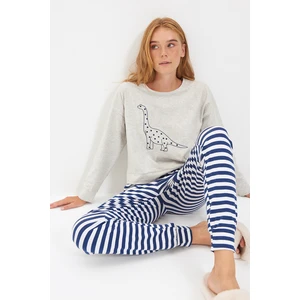 Trendyol Printed Knitted Pajamas Set