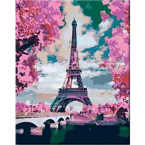 Zuty Malen nach Zahlen Eiffelturm und rosa Bäume
