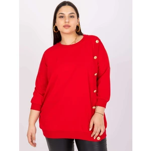 Brigitta's red oversized round neck blouse