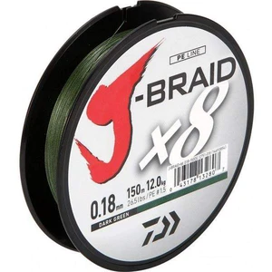 Daiwa splétaná šňůra j-braid dark green 300 m-průměr 0,10 mm / nosnost 6 kg