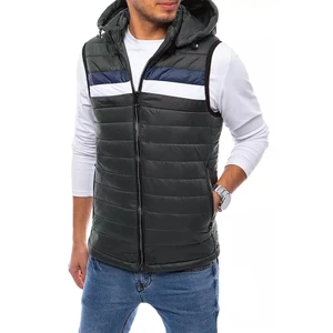 Gray men's quilted vest Dstreet TX4033