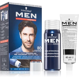 Schwarzkopf Men Perfect Anti-Grey Color Gel tónovací gél na vlasy pre mužov 80 Natural Black Brown