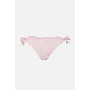 Trendyol Pink Gingham Textured Tie Detail Bikini Bottoms