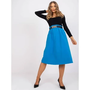 Light blue A-line midi skirt