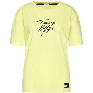Světle žluté dámské oversize tričko Tommy Hilfiger - Dámské