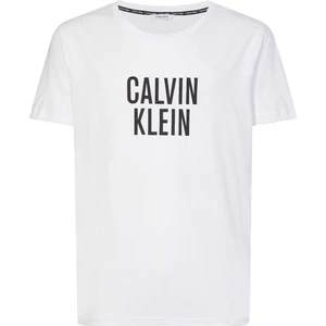 Bavlnené tričko Calvin Klein biela farba, s potlačou