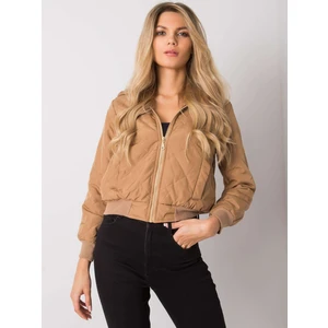 Ladies' dark beige quilted jacket